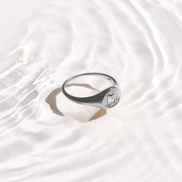 Crystal Cushion Dome Ring