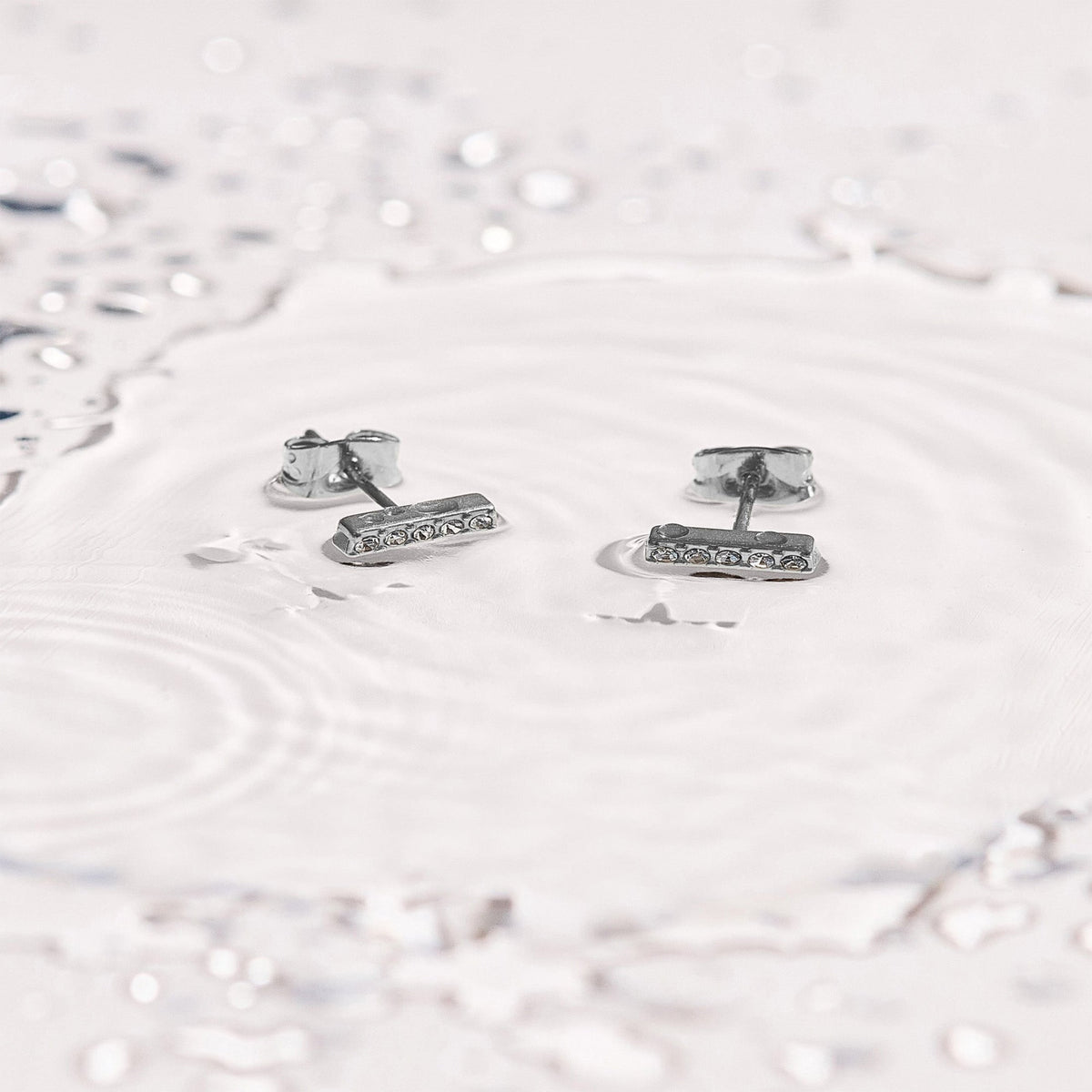 Crystal Bar Stud Earrings