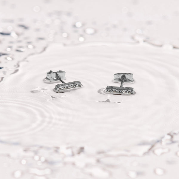 Crystal Bar Stud Earrings