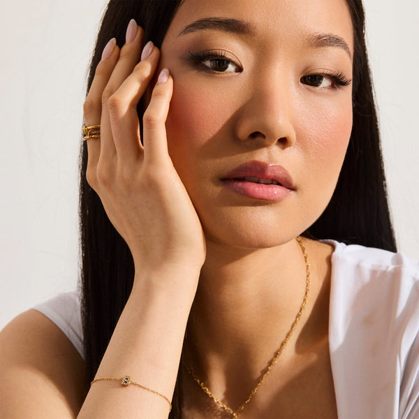 Stacked Linked Crystal Band Ring