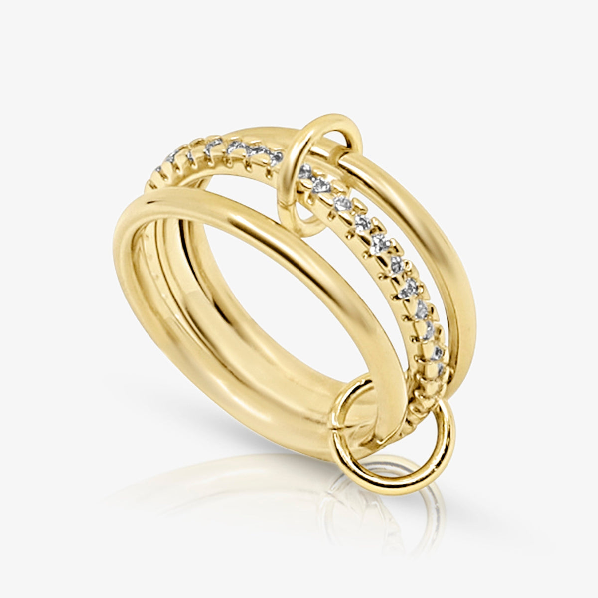 Stacked Linked Crystal Band Ring