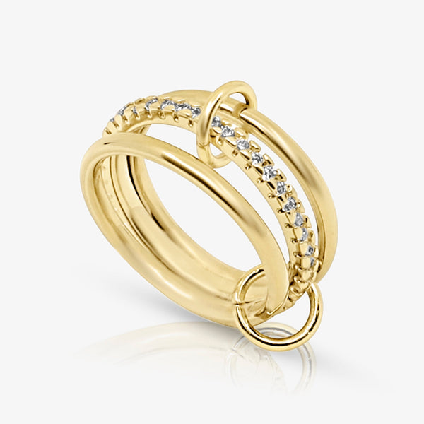 Stacked Linked Crystal Band Ring