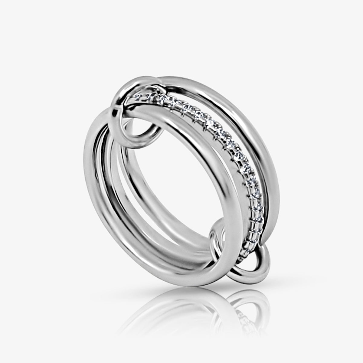 Stacked Linked Crystal Band Ring