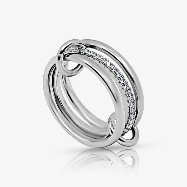 Stacked Linked Crystal Band Ring