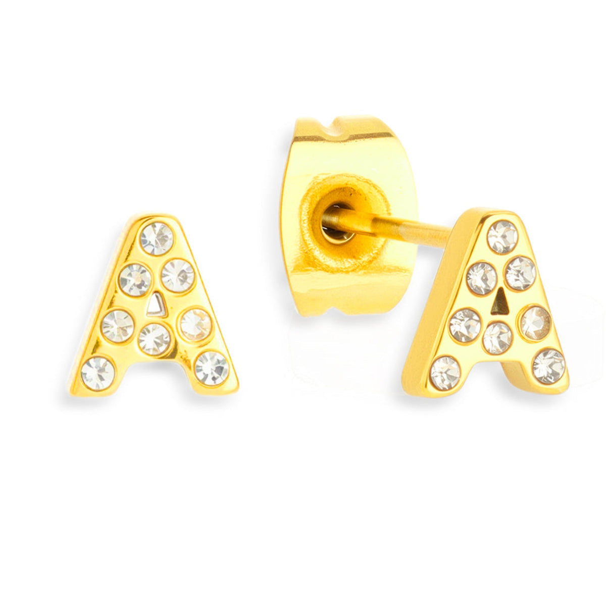 Crystal Initial Stud Earrings