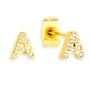 Crystal Initial Stud Earrings