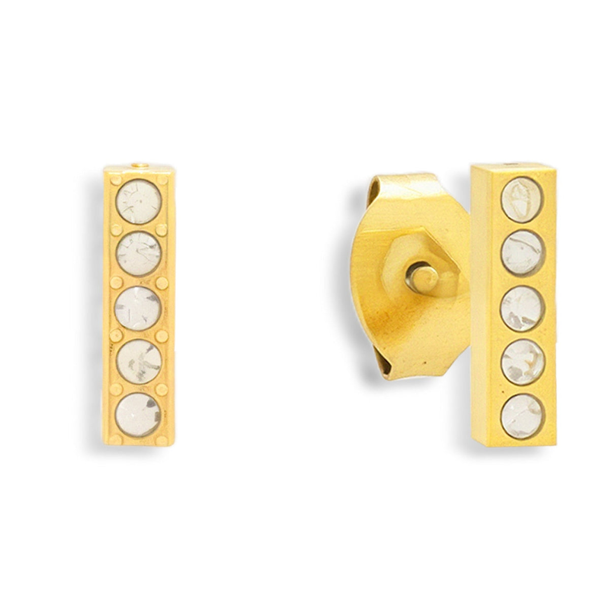 Crystal Bar Stud Earrings