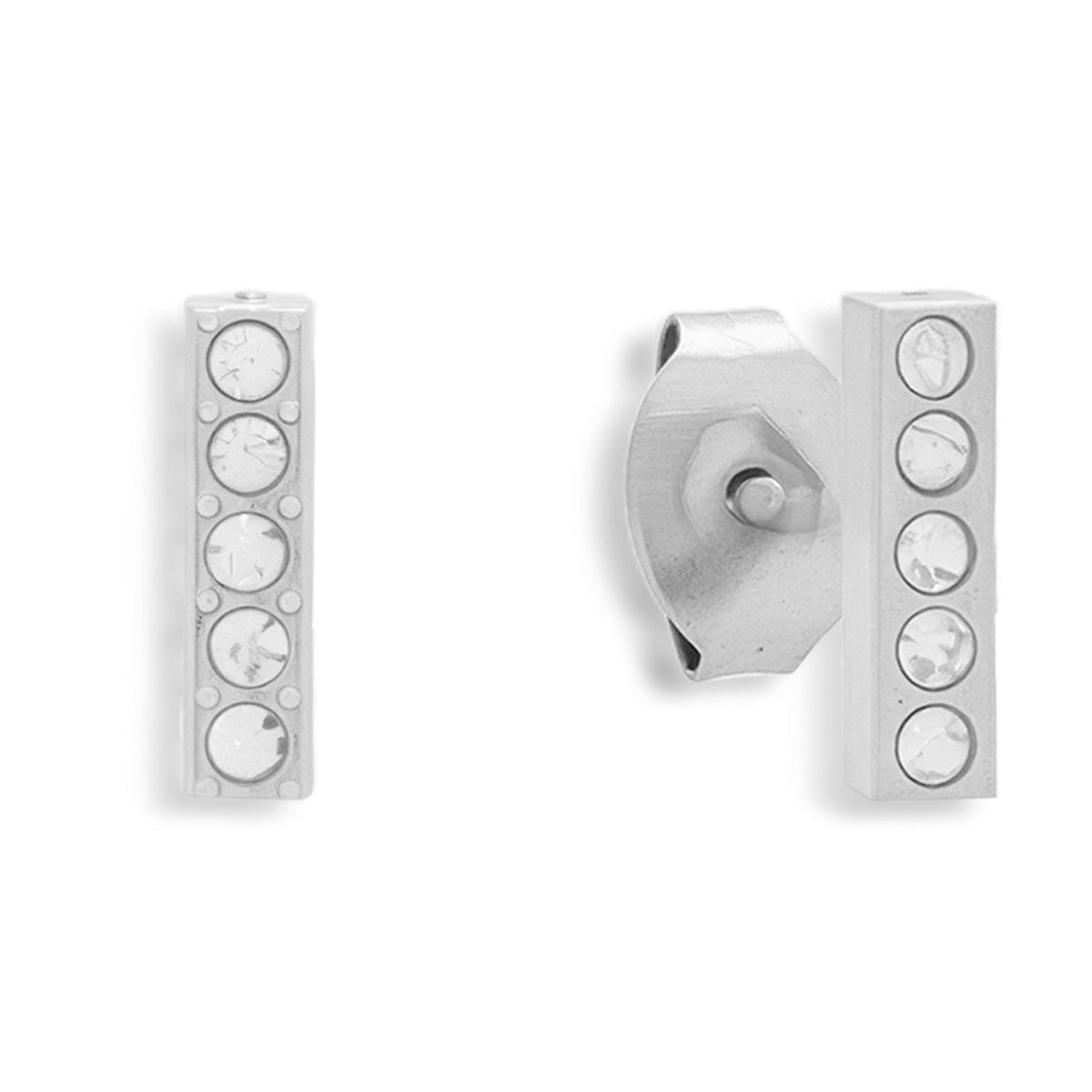 Crystal Bar Stud Earrings