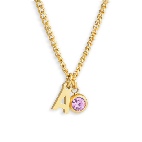 Custom/Personalized Initial Pendant Necklace w/ Birthstone