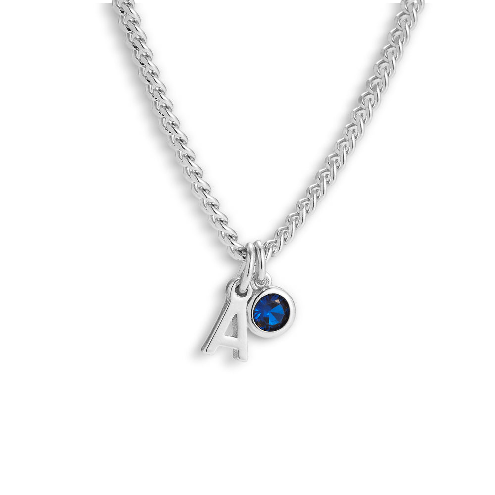 Custom/Personalized Initial Pendant Necklace w/ Birthstone