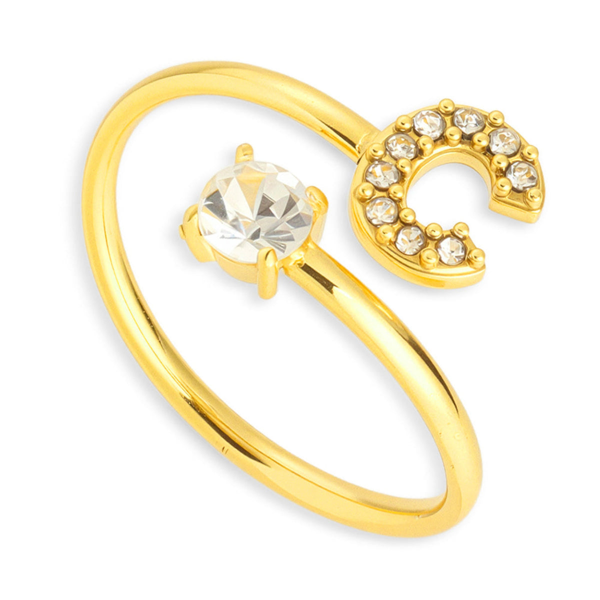 Sparkle Initial Wrap Ring