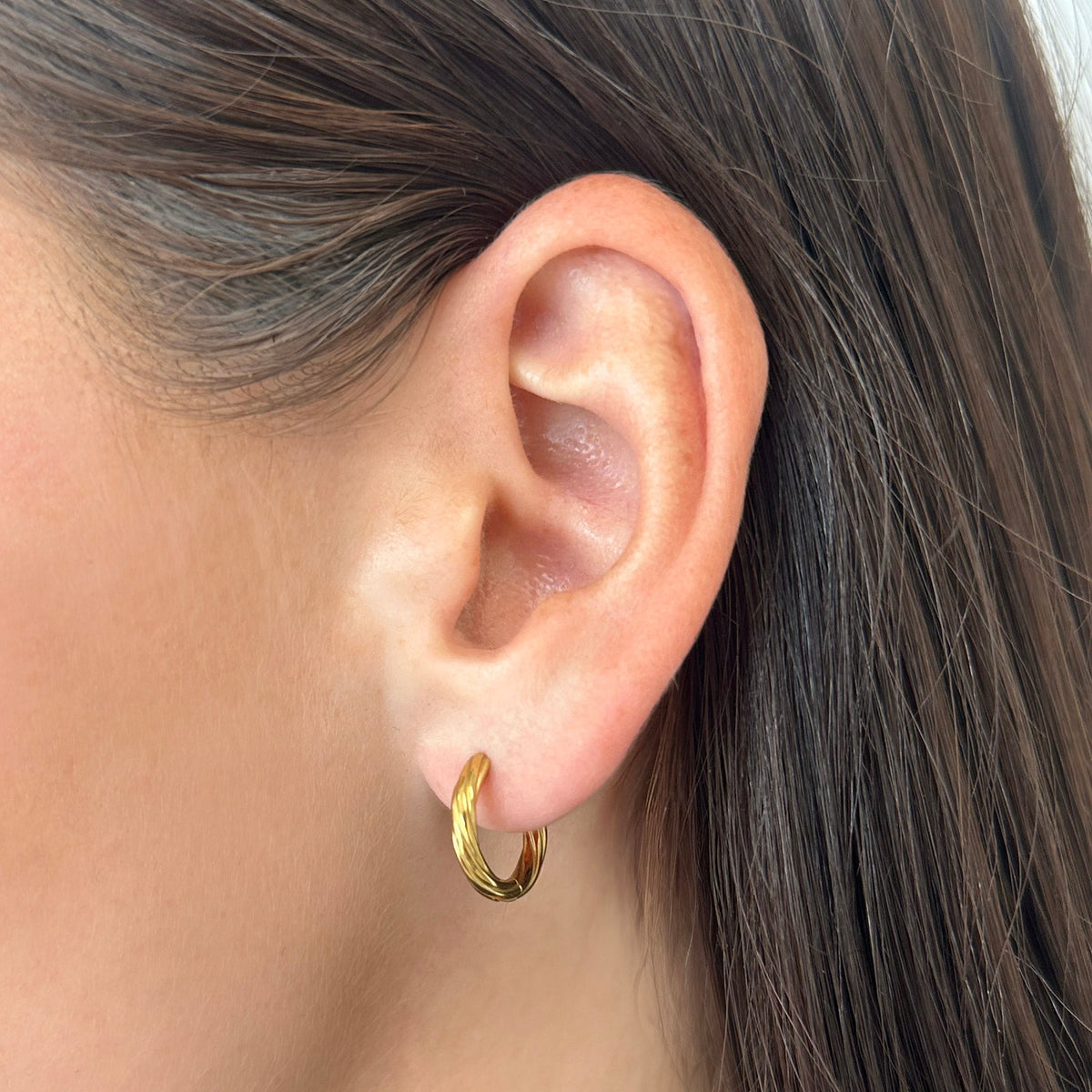 Twist Texture Huggie Hoop Earrings