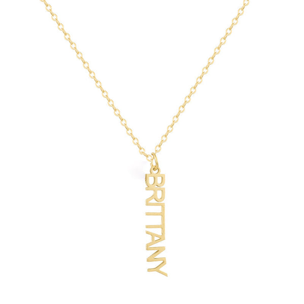 Custom/Personalized Mini Vertical Charm Nameplate Necklace