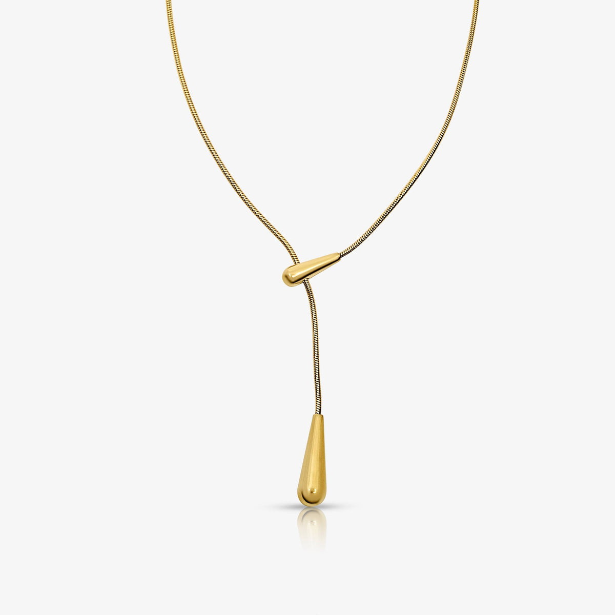 Golden Drip Lariat Necklace